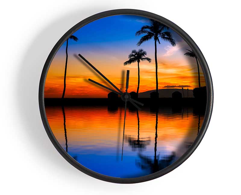 Stunning Reflections Of The Ocean Sky Clock - Wallart-Direct UK