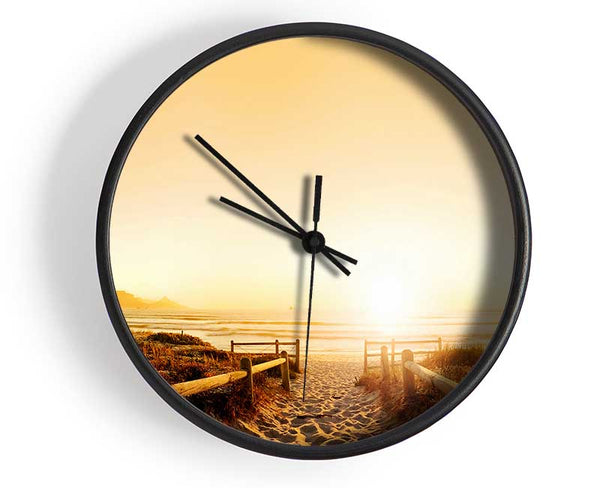 Sunrise walk To The Ocean Clock - Wallart-Direct UK