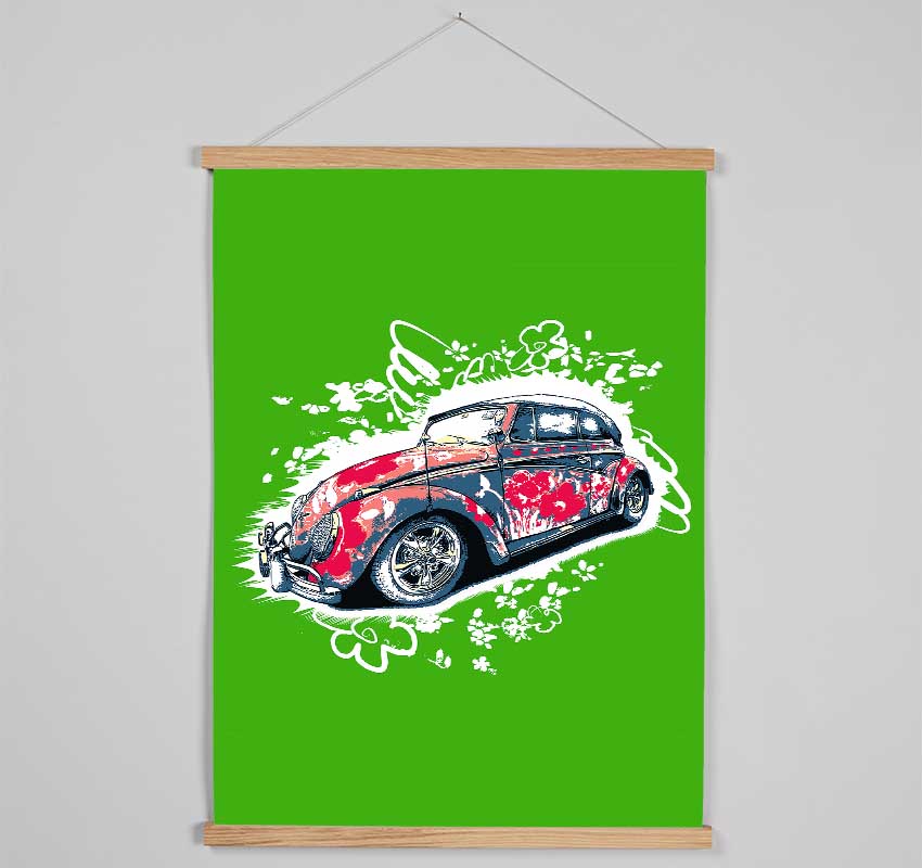 Flower Power VW Beetle Hanging Poster - Wallart-Direct UK