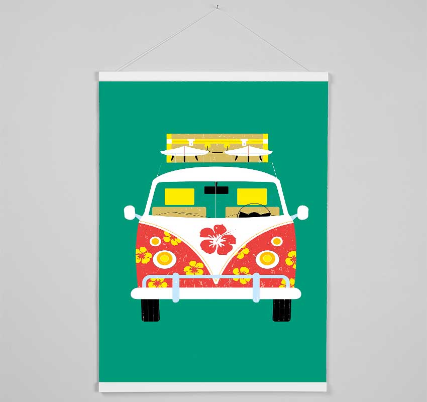 VW Camper Van Hippy Hanging Poster - Wallart-Direct UK