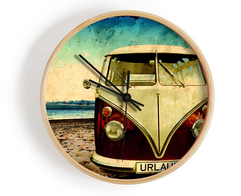 Beach VW Camper Van Clock - Wallart-Direct UK