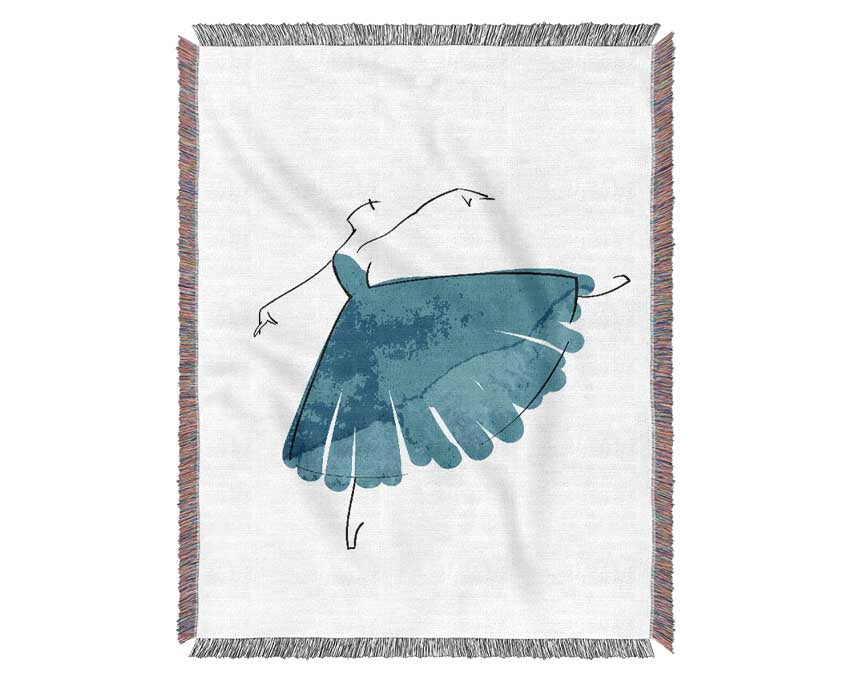 Blue Ballerina 2 Woven Blanket