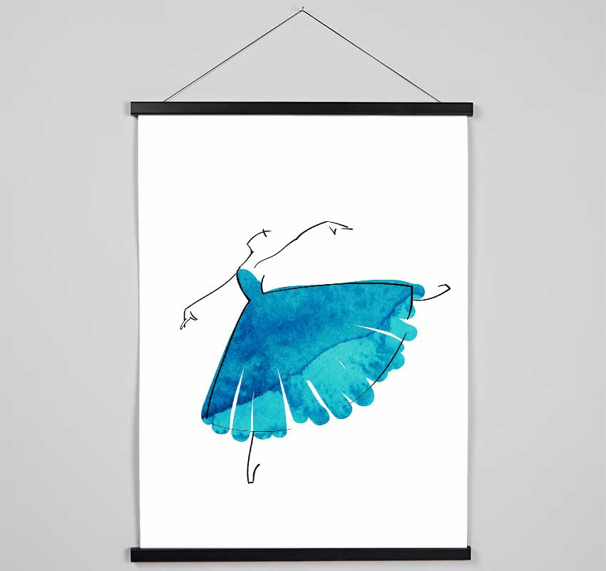 Blue Ballerina 2 Hanging Poster - Wallart-Direct UK