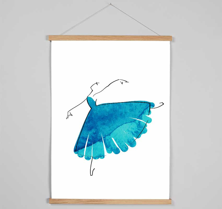 Blue Ballerina 2 Hanging Poster - Wallart-Direct UK