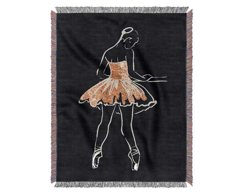 Golden Pink Ballerina 5 Woven Blanket