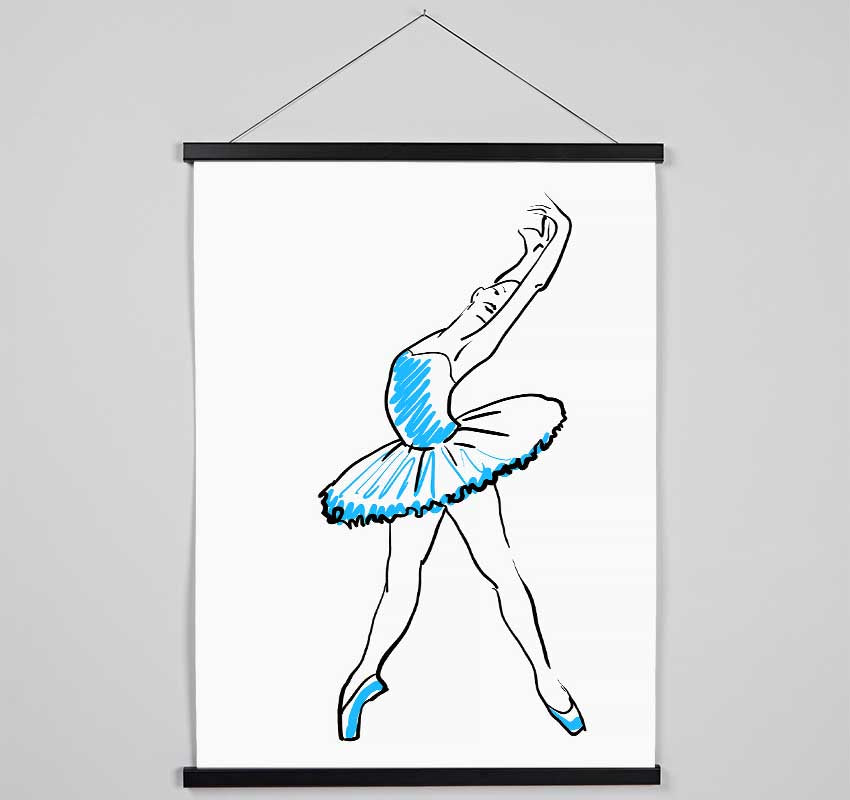 Blue Ballerina 1 Hanging Poster - Wallart-Direct UK