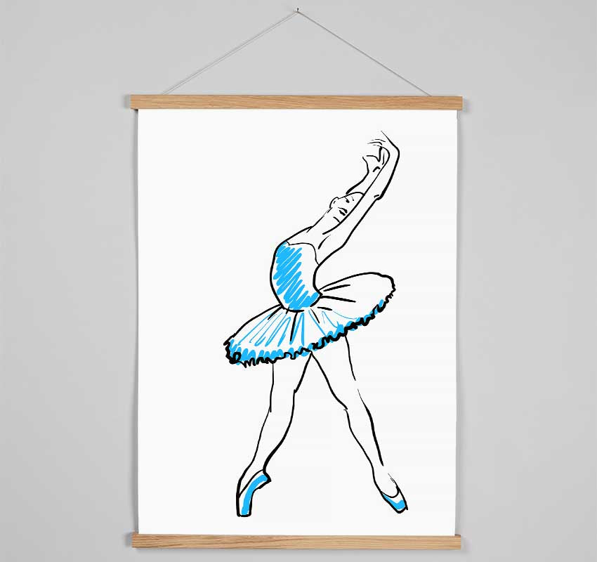 Blue Ballerina 1 Hanging Poster - Wallart-Direct UK