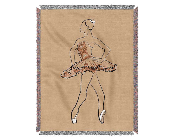 Golden White Ballerina Woven Blanket