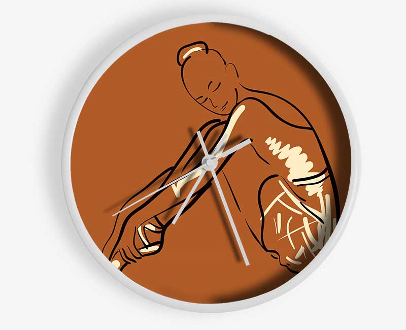 Brown Ballerina 1 Clock - Wallart-Direct UK