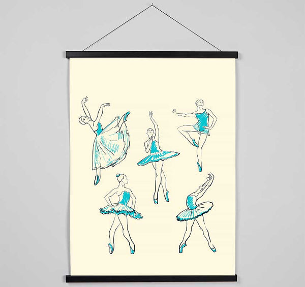 Blue Ballerina 3 Hanging Poster - Wallart-Direct UK