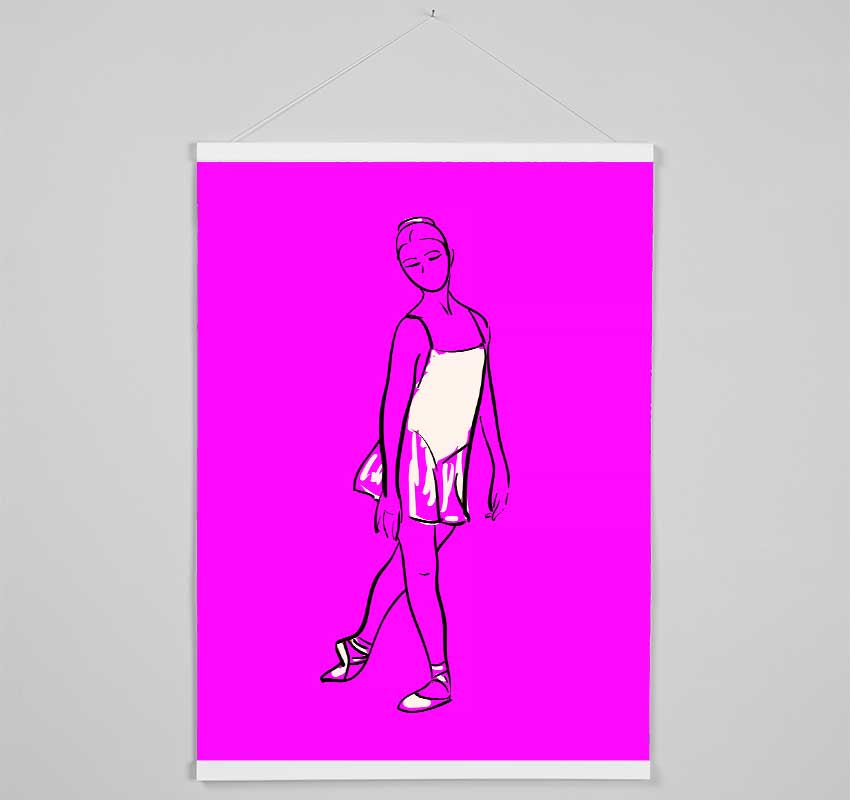 Pink White Ballerina 4 Hanging Poster - Wallart-Direct UK