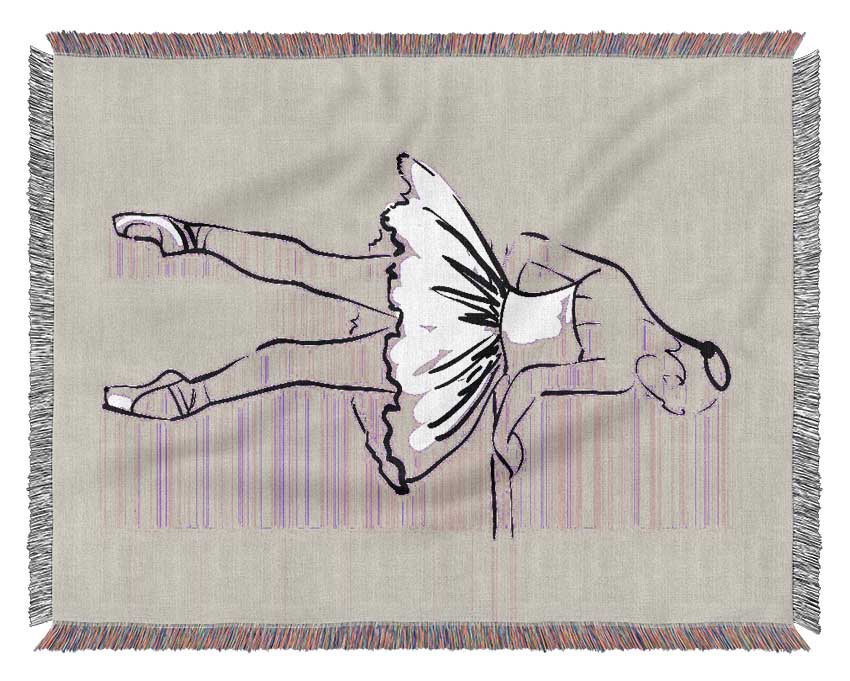 Pink White Ballerina 3 Woven Blanket