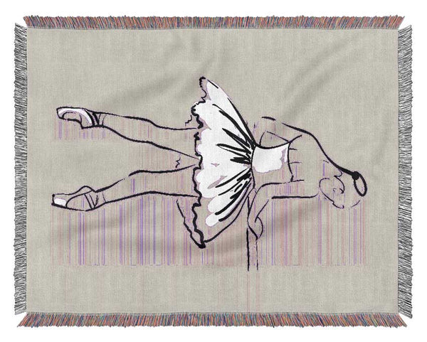 Pink White Ballerina 3 Woven Blanket