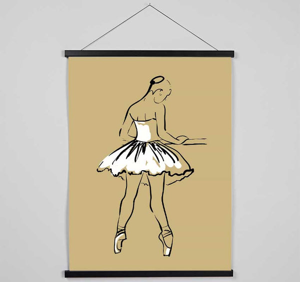 Beige White Ballerina 2 Hanging Poster - Wallart-Direct UK