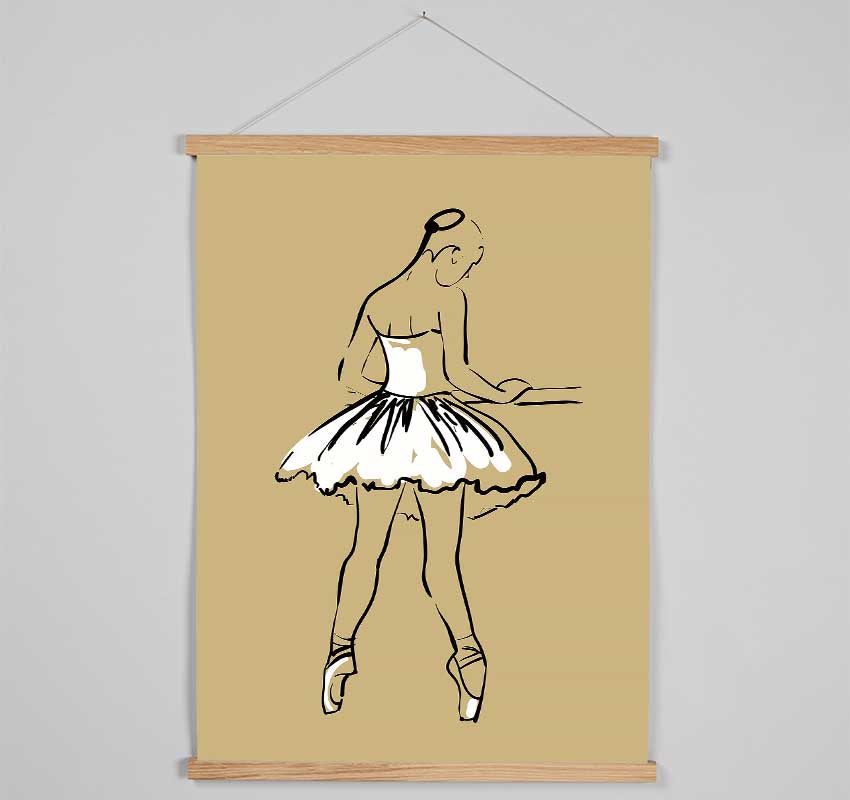 Beige White Ballerina 2 Hanging Poster - Wallart-Direct UK