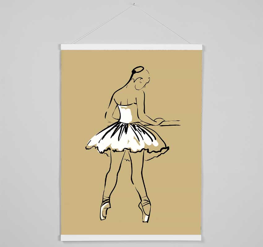 Beige White Ballerina 2 Hanging Poster - Wallart-Direct UK