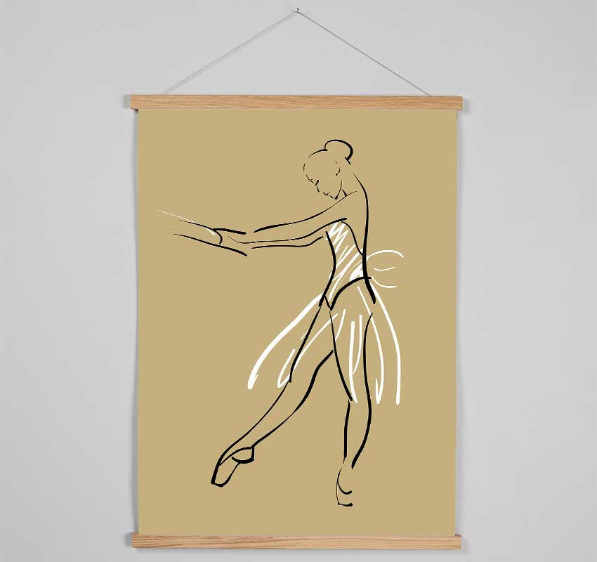 Beige White Ballerina 3 Hanging Poster - Wallart-Direct UK