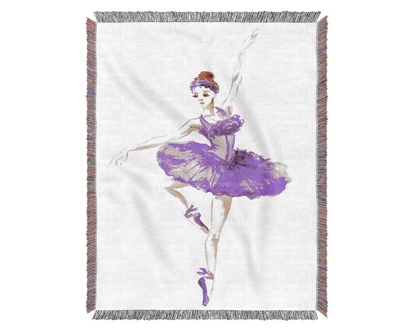 Purple Ballerina 4 Woven Blanket