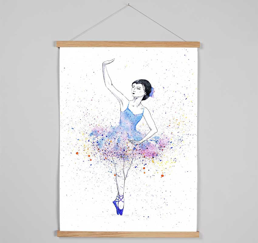 Blue Pink Ballerina 5 Hanging Poster - Wallart-Direct UK