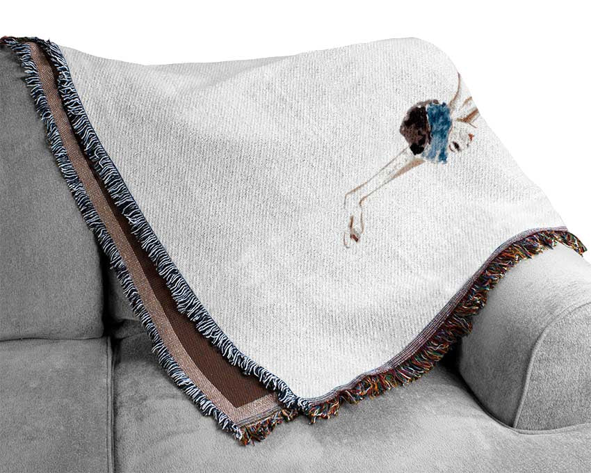 Blue Ballerina 8 Woven Blanket