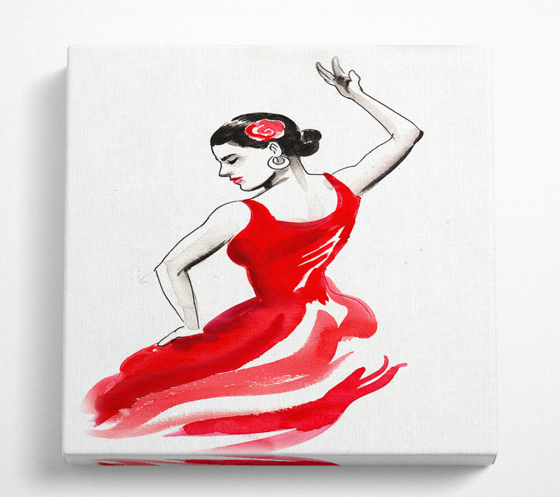 A Square Canvas Print Showing Flamenco 17 Square Wall Art