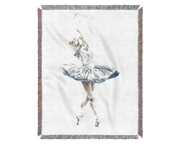 White Ballerina 3 Woven Blanket