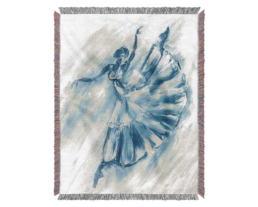 Blue Ballerina 10 Woven Blanket