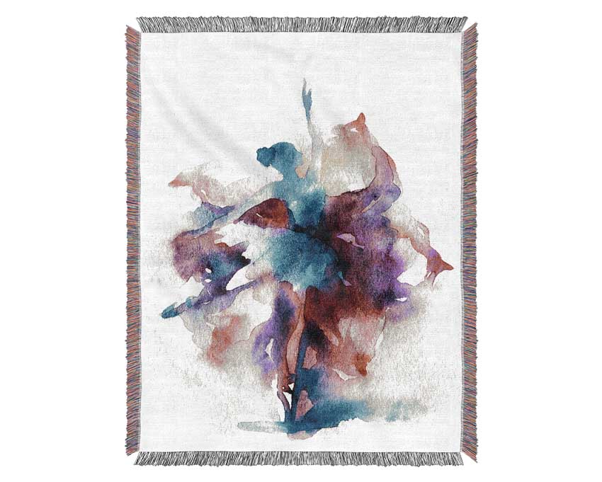 Blue Pink Ballerina 7 Woven Blanket