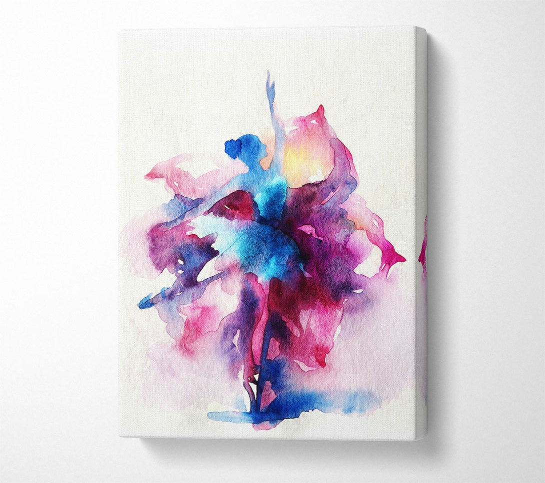 Picture of Blue Pink Ballerina 7 Canvas Print Wall Art