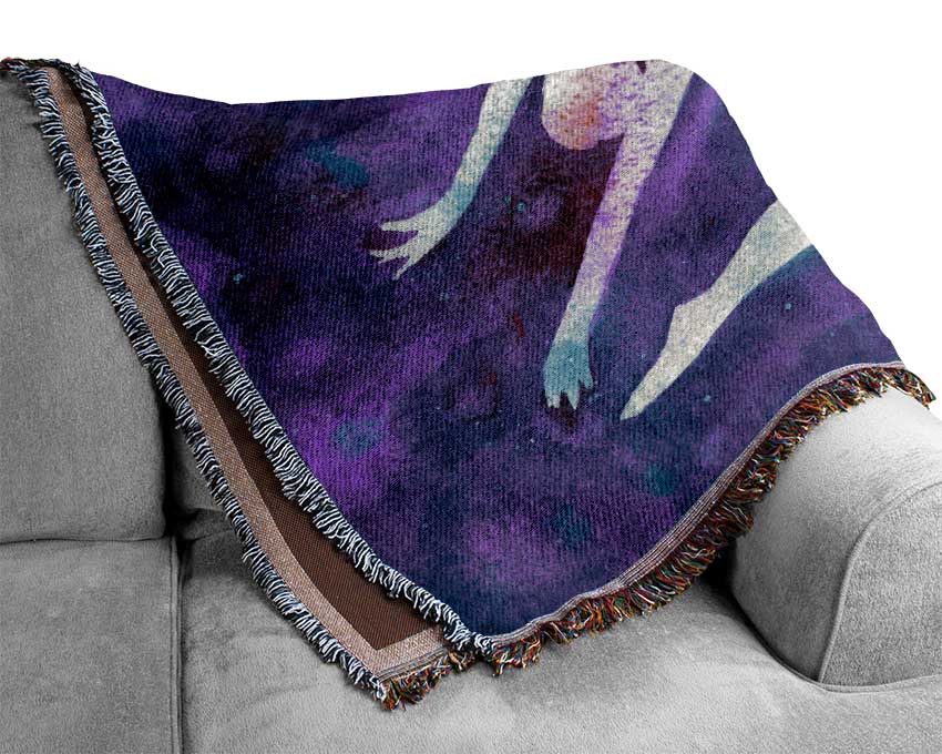 Purple Ballerina 3 Woven Blanket