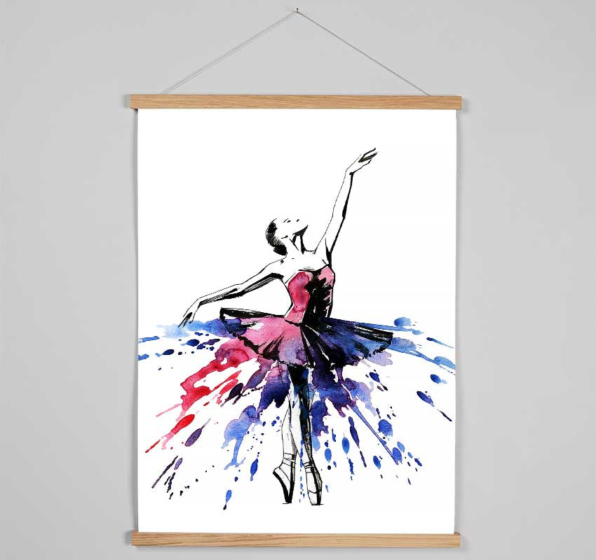 Blue Pink Ballerina 8 Hanging Poster - Wallart-Direct UK