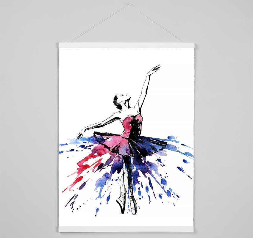 Blue Pink Ballerina 8 Hanging Poster - Wallart-Direct UK