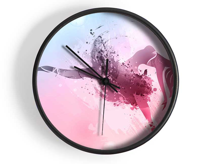 Blue Pink Ballerina 6 Clock - Wallart-Direct UK