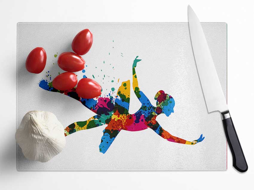 Rainbow Ballerina 1 Glass Chopping Board