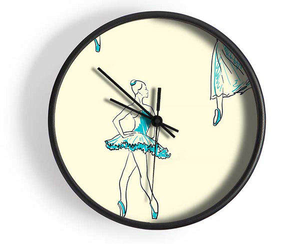 Blue Ballerina 7 Clock - Wallart-Direct UK