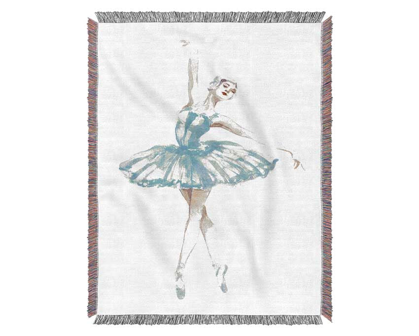 Blue Ballerina 5 Woven Blanket