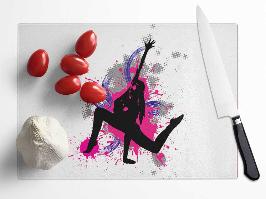 Break Dancing 2 Glass Chopping Board