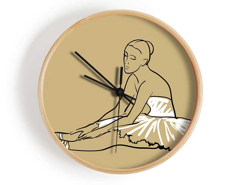 Beige White Ballerina 4 Clock - Wallart-Direct UK