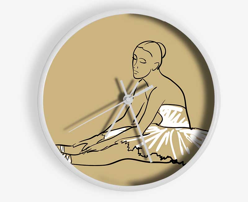 Beige White Ballerina 4 Clock - Wallart-Direct UK