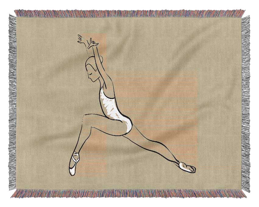 Beige White Ballerina 5 Woven Blanket