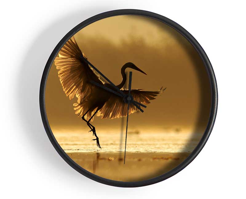 Dancing Sunset Heron Clock - Wallart-Direct UK