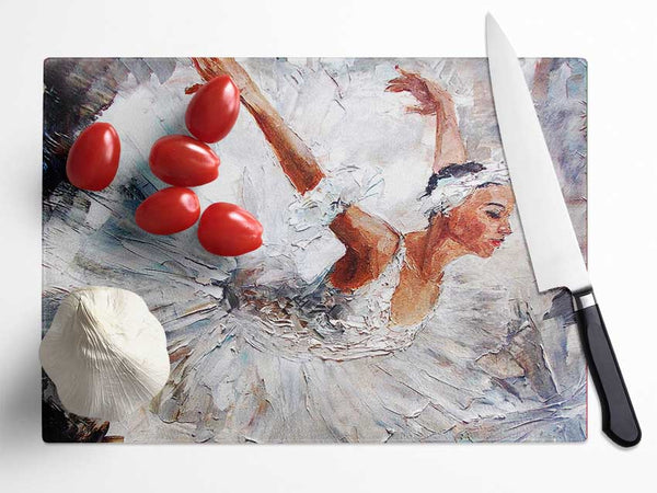 White Ballerina 2 Glass Chopping Board