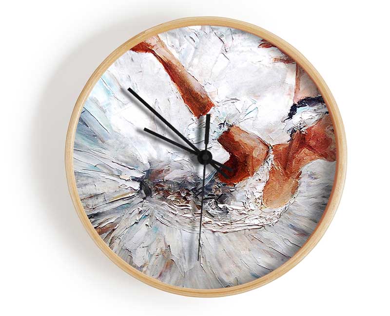 White Ballerina 2 Clock - Wallart-Direct UK