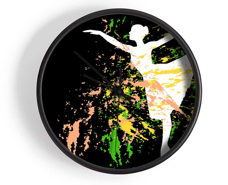 Rainbow Ballerina 3 Clock - Wallart-Direct UK