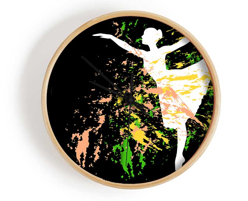 Rainbow Ballerina 3 Clock - Wallart-Direct UK