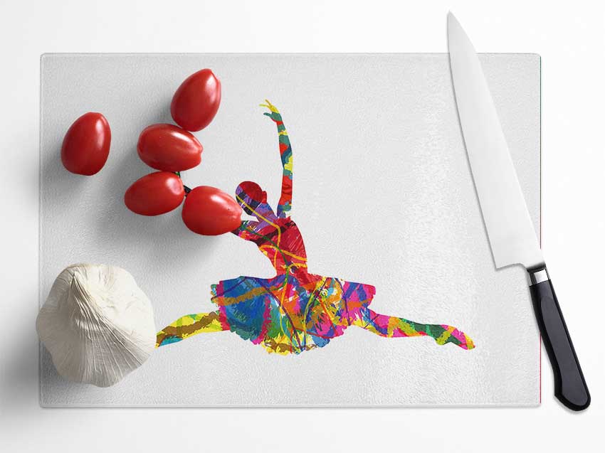 Rainbow Ballerina 2 Glass Chopping Board