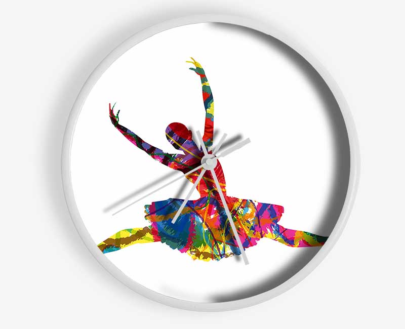 Rainbow Ballerina 2 Clock - Wallart-Direct UK