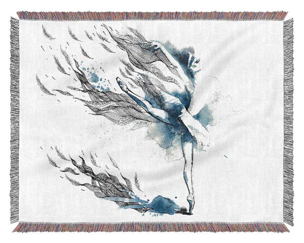 Blue Ballerina 12 Woven Blanket