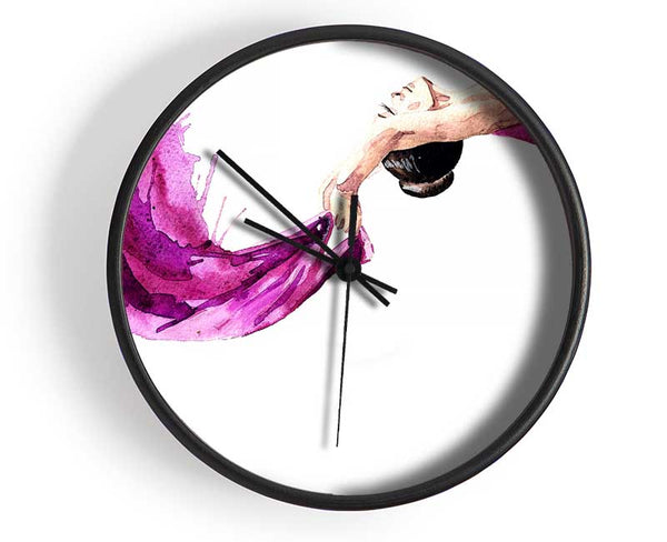 Pink Ballerina 2 Clock - Wallart-Direct UK