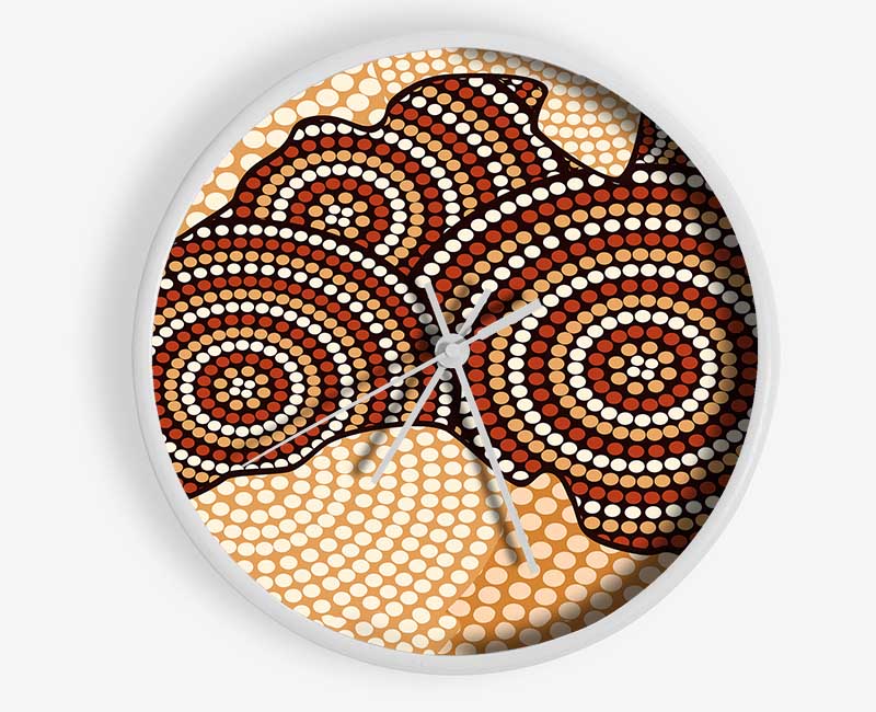 Aboriginal Map Clock - Wallart-Direct UK